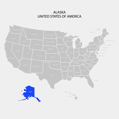 UNITED STATES OF AMERICA MAP - ALASKA