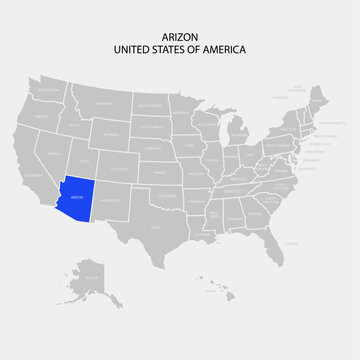 UNITED STATES OF AMERICA MAP - ARIZON
