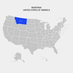 UNITED STATES OF AMERICA MAP - MONTANA