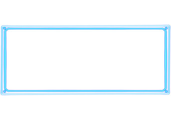 Obraz premium Illuminated Rectangle Frame with Blue Line Neon Lights on Transparent Background