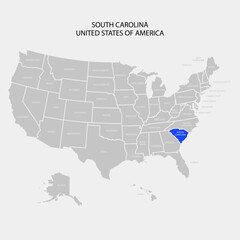 Fototapeta premium UNITED STATES OF AMERICA MAP - SOUTH CAROLINA