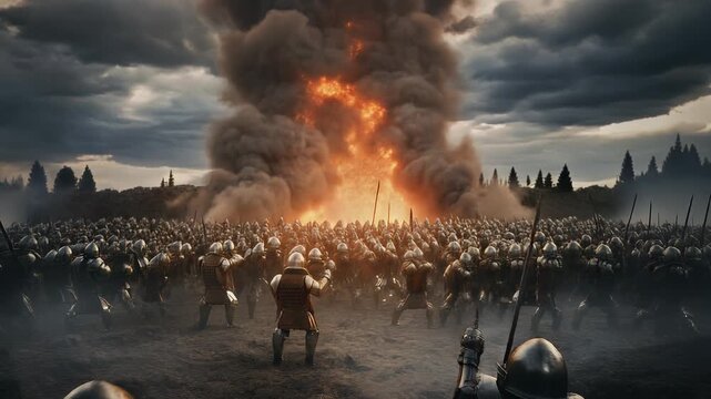 Scene of an ancient battle against enemies 4K