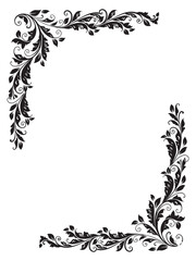 Decorative Vintage Corner Ornaments Set &ndash; Floral Frame Vector Collection.