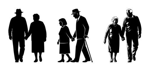 Silhouetted Couples: A Walk Through Time