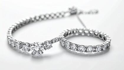 Fototapeta premium Diamonds rest in quiet light—grace shaped in curve, clarity, and timeless celebration.