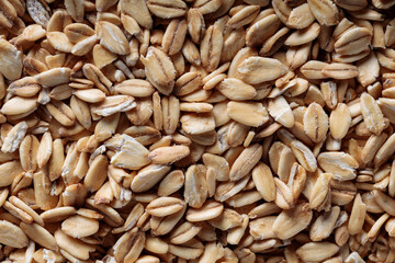 Raw Rolled Oats Texture Healthy Breakfast Ingredient Close-Up