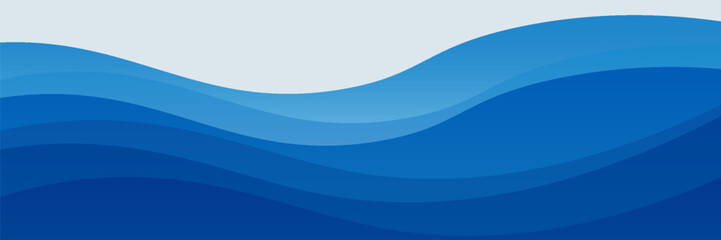 realistic blue gradation paper cut wave abstract background. EPS10, WEBSITE