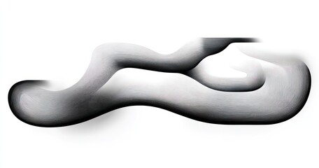 Abstract black and white flowing shapes forming a smooth, continuous wave-like pattern with fine layered lines creating a sense of depth and motion