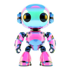 Naklejka premium blue screen robot with red heart