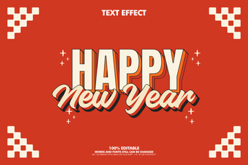 Fototapeta premium Editable text effect happy new year for greeting 