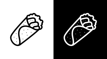 Breakfast Burrito With Icon Set Design