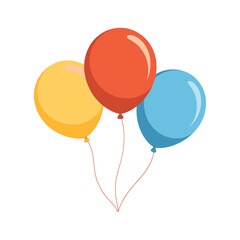 Colorful balloons floating together a cheerful and simple visual composition
