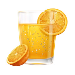 glass of orange juice with lemon