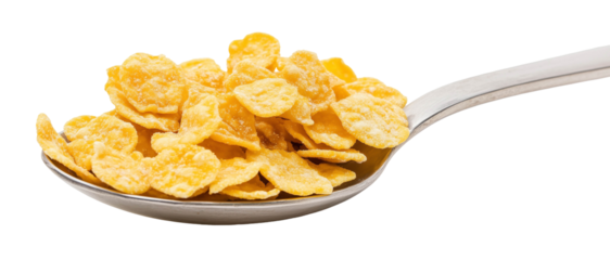 cornflakes food in spoon png clipart.