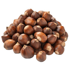 hazelnuts isolated on white background