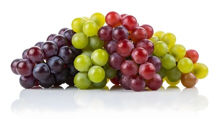 Fresh mixed grapes cluster showcasing green and red varieties