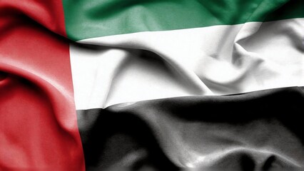 waving national flag of UEA