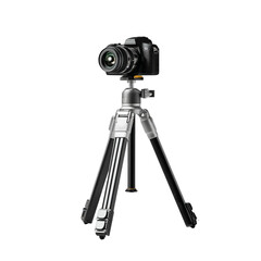 Compact Camera Tripod Folded Position Mockup Isolated on Transparent Background