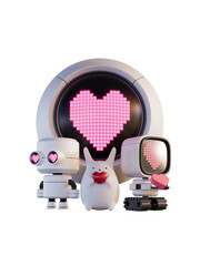 Valentine Characters 3D Render Illustration