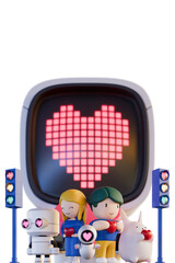 Valentine Day 3D Render Illustration
