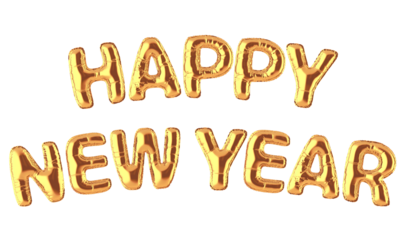 Gold Balloon Font - HAPPY NEW YEAR
