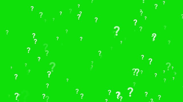 Question mark animation on green screen background