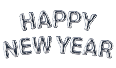 Silver Balloon Font - HAPPY NEW YEAR
