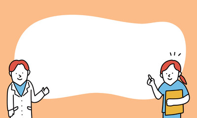 クリニック・病院からのお知らせ用タイトルフレーム　イラスト