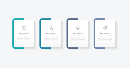 Infographic design with icons and 4 options or steps. Thin line vector. Infographics business concept. Can be used for info graphics, flow charts, presentations, web sites, banners, printed materials.