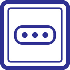Blue power socket electrical outlet line icon vector illustration