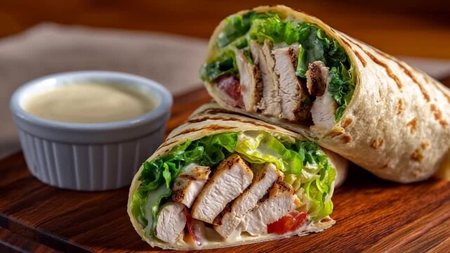 grilled chicken caesar wrap