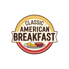 Classic American Breakfast Vector Illustration