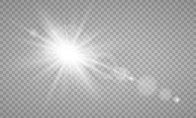 Vector transparent sunlight special lens flare light effect. PNG. Vector illustration