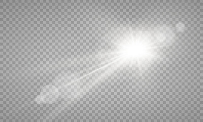 Vector transparent sunlight special lens flare light effect. PNG. Vector illustration