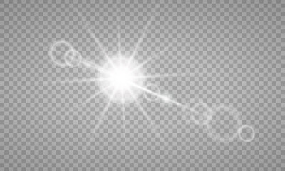 Vector transparent sunlight special lens flare light effect. PNG. Vector illustration