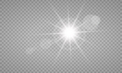 Vector transparent sunlight special lens flare light effect. PNG. Vector illustration