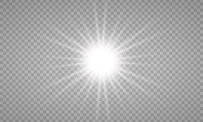 sunlight special lens flare light effect. PNG. Vector illustration transparent 