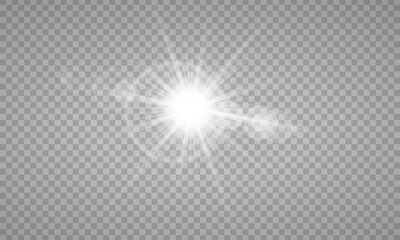 sunlight special lens flare light effect. PNG. Vector illustration transparent 