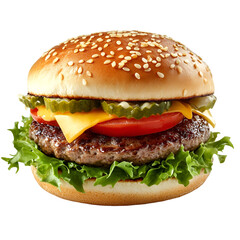hamburger on a white background