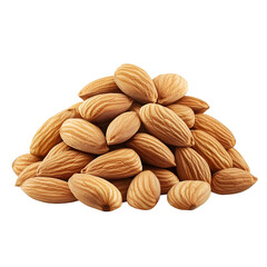almonds on white background