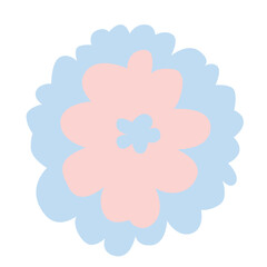 Cute layered flower sticker icon, perfect for floral, romantic themes, or illustrating delicate, colorful, and elegant decorative designs.