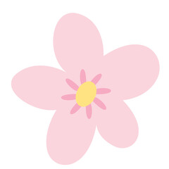 Cute pink flower sticker icon, ideal for spring, girly themes, or illustrating cheerful, sweet, and minimalist decorative elements.