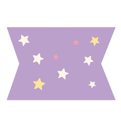 Cute purple star banner sticker icon, perfect for magical, celebratory themes, or illustrating sparkling, playful, and whimsical decorative designs.