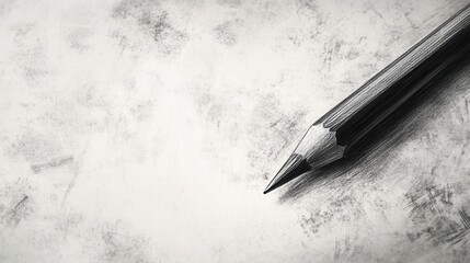 Pencil sketch drawing tool on textured gray background with shading