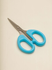 Scissor with blue handle, isolated