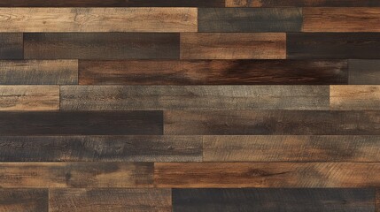 Brown wooden plank wall texture background with varied tones and grains