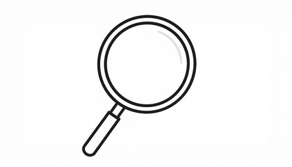 Magnifying Glass Search Icon Minimal Black Outline
