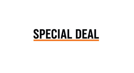 Fototapeta premium Special deal typographic banner, promotional sticker design for retail marketing, orange and black discount offer label vector