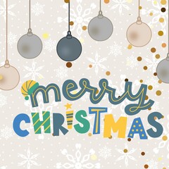 Colorful Merry Christmas Festive Background Design