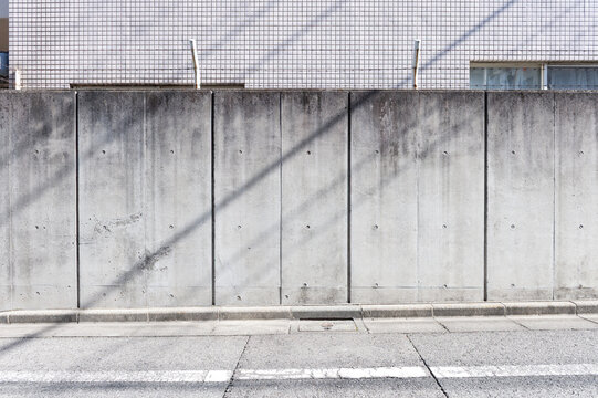 street wall background ,Industrial background, empty grunge urban street with warehouse brick wall